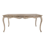 Dining Table Oak Wood Plywood Veneer White Washed Finish in large Size - Top-Down View