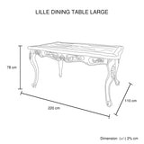 Dining Table Oak Wood Plywood Veneer White Washed Finish in large Size - Extra Image