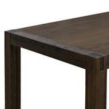 Dining Table 210cm Large Size with Solid Acacia Wooden Base in Chocolate Colour - Side View