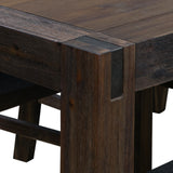 Dining Table 210cm Large Size with Solid Acacia Wooden Base in Chocolate Colour - Rear View