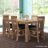 Dining Table 180cm Medium Size with Solid Acacia Wooden Base in Oak Colour - Front View