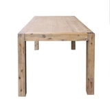 Dining Table 180cm Medium Size with Solid Acacia Wooden Base in Oak Colour - 45-Degree Angle