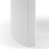 Dining Table Sintered Stone Top MDF Table Base High Glossy White - Rear View