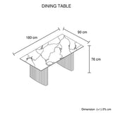 Dining Table Sintered Stone Top MDF Table Base High Glossy White - Close-Up Angle