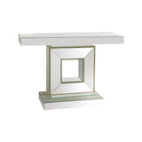 Hall Table Rectangular Shape MDF & Mirror Attractive Base - Front View