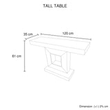 Hall Table Rectangular Shape MDF & Mirror Attractive Base - Rear View