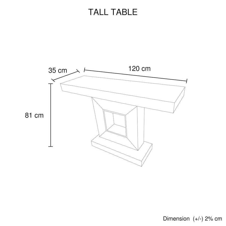 Hall Table Rectangular Shape MDF & Mirror Attractive Base
