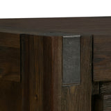 Hall Table 2 Storage Drawers Solid Acacia Wooden Frame Hallway in Chocolate Color - Top-Down View