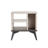 Lamp Table 3 Open Storage Cabinet MDF in Champagne Colour - Front View