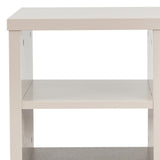 Lamp Table 3 Open Storage Cabinet MDF in Champagne Colour - Top-Down View