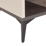 Lamp Table 3 Open Storage Cabinet MDF in Champagne Colour - Rear View
