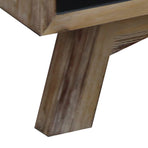 Lamp Table with 1 Storage Drawer Solid Wooden Frame in Silver Brush Colour