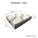 King Mattress in Gel Memory Foam 6 Zone Pocket Coil Soft Firm Bed 30cm Thick - Close-Up Angle