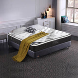 Mattress Euro Top Queen Size Pocket Spring Coil with Knitted Fabric Medium Firm 33cm Thick - Front View