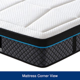 Queen Mattress in Coolmax Memory Foam 6 Zone Pocket Coil Soft Firmness - Top-Down View