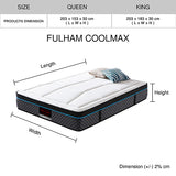 Queen Mattress in Coolmax Memory Foam 6 Zone Pocket Coil Soft Firmness - Close-Up Angle
