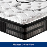 Queen Mattress in Gel Memory Foam Pocket Coil Medium Firm Bed 34cm Thick - Top-Down View