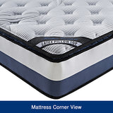 Single Mattress Latex Pillow Top Pocket Spring Foam Medium Firm Bed - Top-Down View