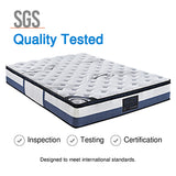 Single Mattress Latex Pillow Top Pocket Spring Foam Medium Firm Bed - Rear View
