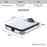 Madison CB68L Mattress Queen Size - Rear View