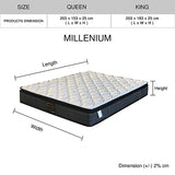 Queen Mattress in Bamboo Bonnel Spring Extra Firm Bed - Rear View