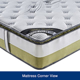 Queen Mattress Memory Pillow Top Pocket Spring Foam Medium Firm Bed - 45-Degree Angle