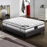Mattress Euro Top Double Size Pocket Spring Coil with Knitted Fabric Medium Firm 34cm Thick - Front View