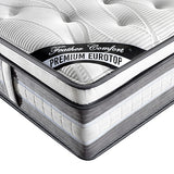 Mattress Euro Top Queen Size Pocket Spring Coil with Knitted Fabric Medium Firm 34cm Thick - 45-Degree Angle