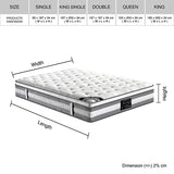 Mattress Euro Top Queen Size Pocket Spring Coil with Knitted Fabric Medium Firm 34cm Thick - Close-Up Angle