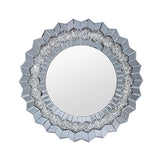 Wall Mirror Sparkling Crush Crystal MDF Silver And Grey MRR-01 - Front View