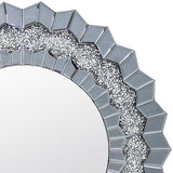 Wall Mirror Sparkling Crush Crystal MDF Silver And Grey MRR-01 - Top-Down View