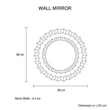 Wall Mirror Sparkling Crush Crystal MDF Silver And Grey MRR-01 - 45-Degree Angle