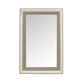 Wall Mirror MDF Silver Mirror Matching Fabric Rectangular Shape MRR-03 - Front View