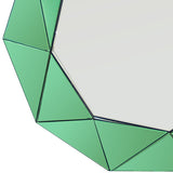 Wall Mirror MDF Silver Mirror & Green Frame Trigonometrical Shape MRR-04 - Top-Down View