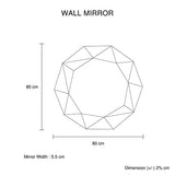 Wall Mirror MDF Silver Mirror & Green Frame Trigonometrical Shape MRR-04 - 45-Degree Angle