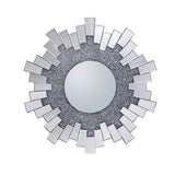 Wall Mirror Sparkling Crush Crystal MDF Silver And Grey MRR-06 - Front View