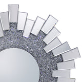 Wall Mirror Sparkling Crush Crystal MDF Silver And Grey MRR-06 - Side View
