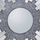 Wall Mirror Sparkling Crush Crystal MDF Silver And Grey MRR-06 - Top-Down View