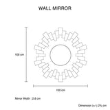 Wall Mirror Sparkling Crush Crystal MDF Silver And Grey MRR-06 - 45-Degree Angle