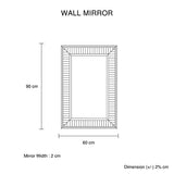 Wall Mirror MDF Silver Mirror Clear Image Rectangular Shape MRR-07 - Top-Down View