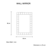 Wall Mirror MDF Silver Mirror Clear Image Rectangular Shape MRR-08 - Top-Down View