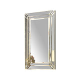 Wall Mirror MDF Construction Rectangular Shape Silver Colour - Front View