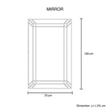 Wall Mirror MDF Construction Rectangular Shape Silver Colour - Rear View