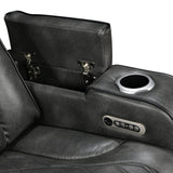 1 Seater Electric Air Leather Dark Grey Recliner - Top-Down View