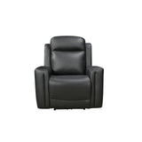 1 Seater Electric Leather/PVC Black Recliner - Front View