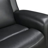 3 Seater Electric Leather/PVC Black Recliner - Top-Down View