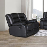 2 Seater Recliner Sofa In Faux Leather Lounge Couch in Black - Top-Down View