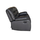2 Seater Recliner Sofa In Faux Leather Lounge Couch in Black - Front View