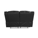 2 Seater Recliner Sofa In Faux Leather Lounge Couch in Black - Side View