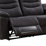 5 Seater Corner Couch Velvet Grey Fabric Recliner Sofa Lounge Set with Quilted Back Cushions - 45-Degree Angle